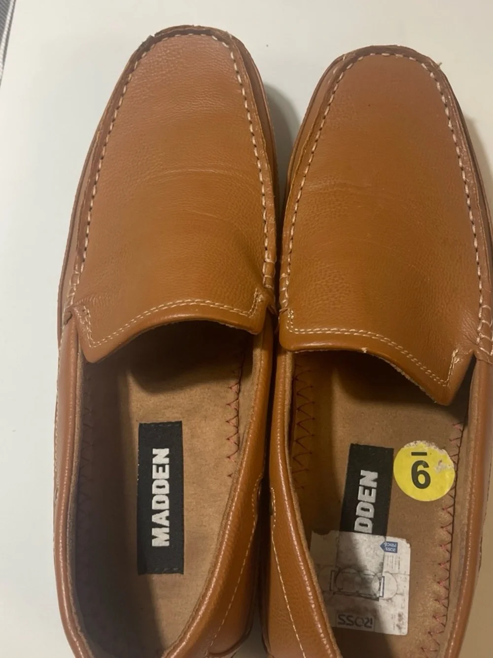 Steve Madden Men’s Tan Leather Slip-On Loafers